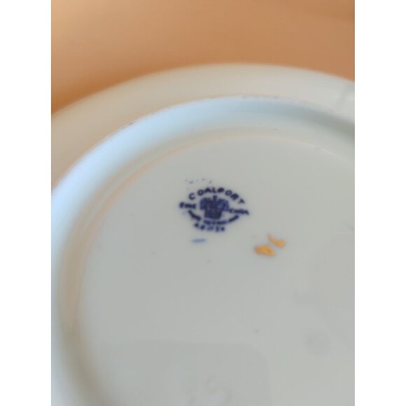 Coalport Hand Painted Tea Cup & Saucer Set Cobalt Blue Maple Leaf 1930's - Picture 12 of 15